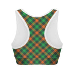 Irish Saint Patrick's Day Plaid Print Women's Sports Bra