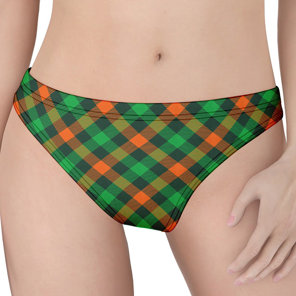 Irish Saint Patrick's Day Plaid Print Women's Thong