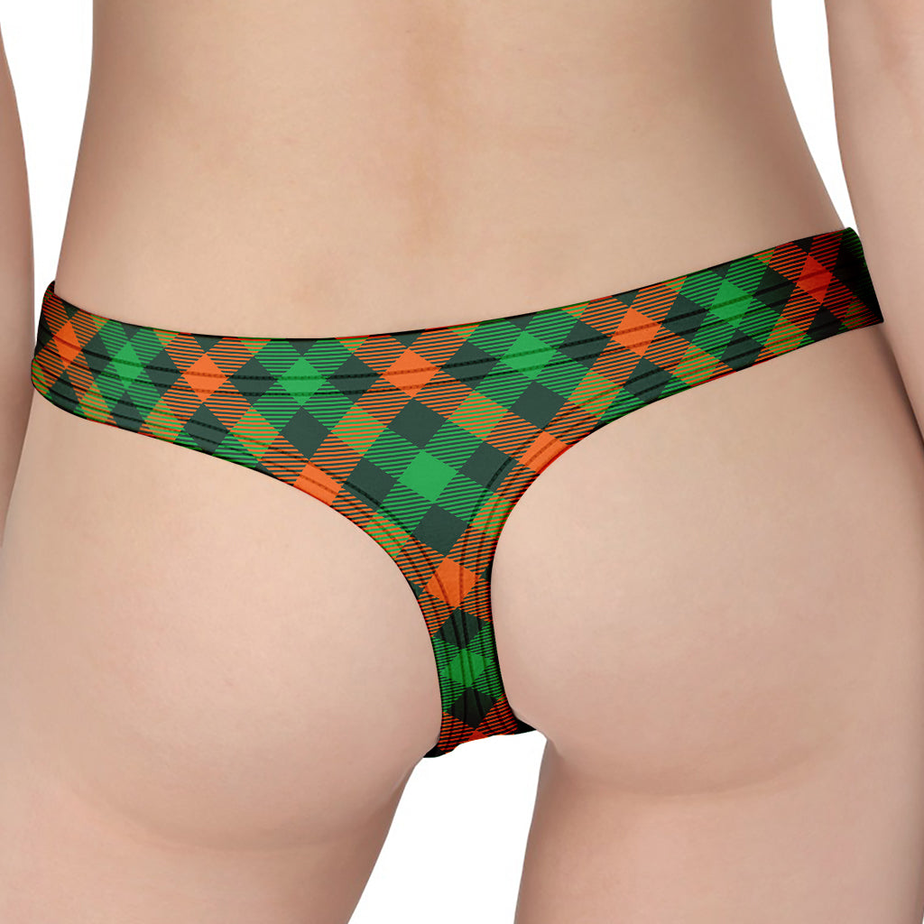 Irish Saint Patrick's Day Plaid Print Women's Thong