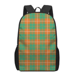 Irish Saint Patrick's Day Tartan Print 17 Inch Backpack