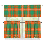Irish Saint Patrick's Day Tartan Print 3 Piece Kitchen Curtains