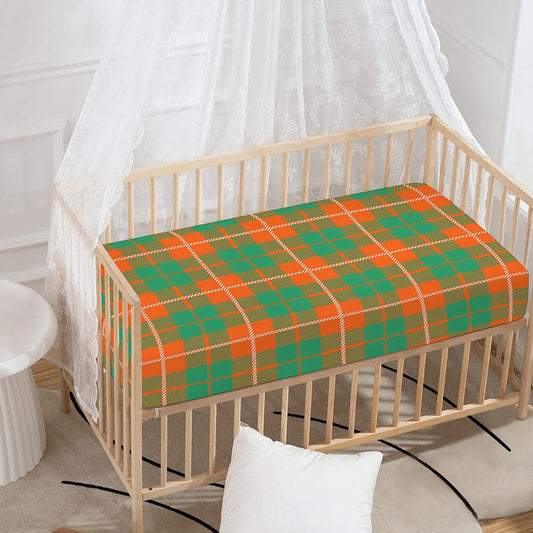 Irish Saint Patrick's Day Tartan Print Baby Crib Sheet