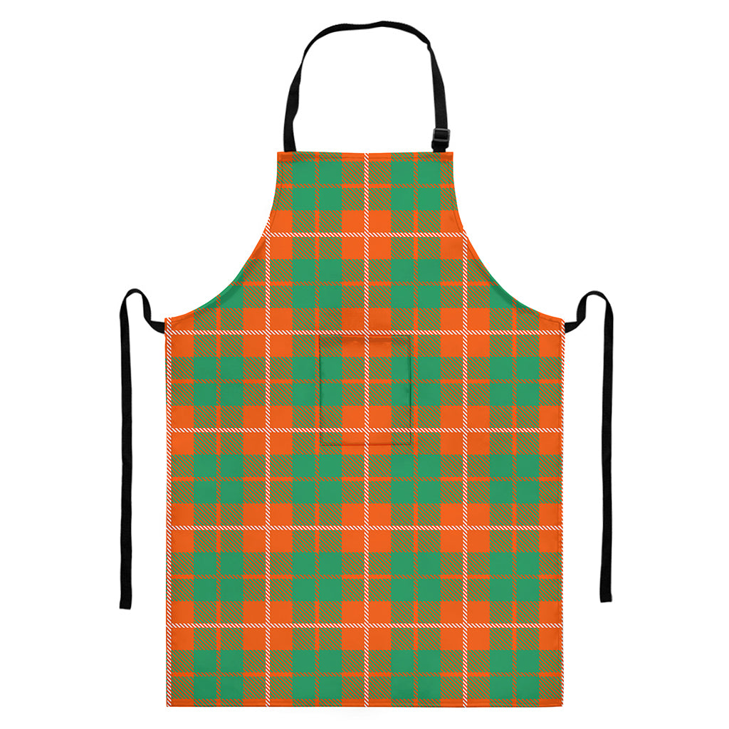 Irish Saint Patrick's Day Tartan Print Bib Apron With Pocket
