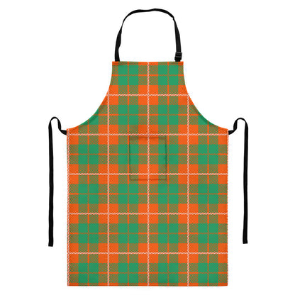 Irish Saint Patrick's Day Tartan Print Bib Apron With Pocket