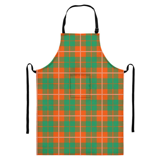 Irish Saint Patrick's Day Tartan Print Bib Apron With Pocket
