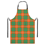 Irish Saint Patrick's Day Tartan Print Bib Apron With Pocket