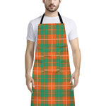 Irish Saint Patrick's Day Tartan Print Bib Apron With Pocket
