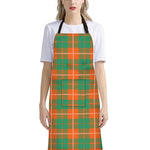 Irish Saint Patrick's Day Tartan Print Bib Apron With Pocket
