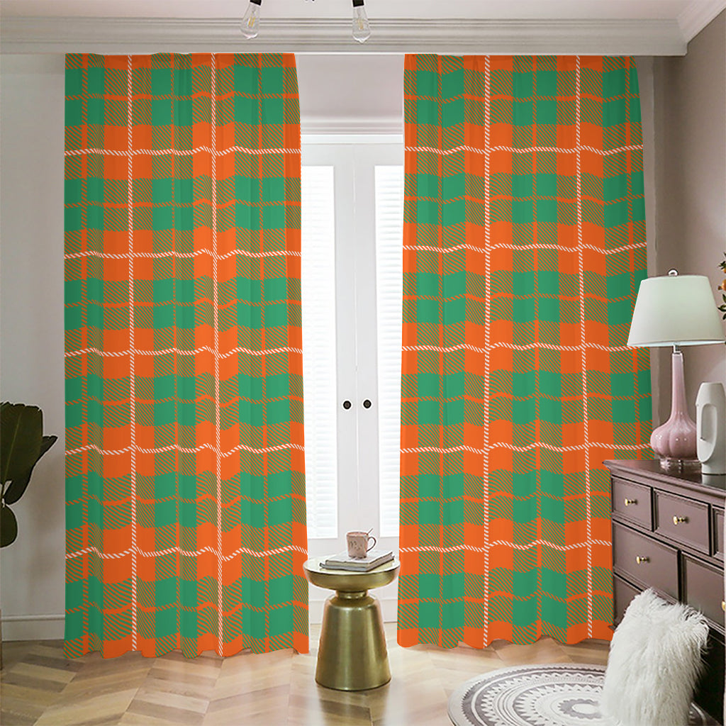 Irish Saint Patrick's Day Tartan Print Blackout Pencil Pleat Curtains