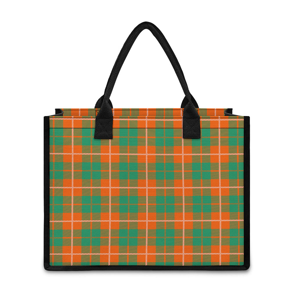 Irish Saint Patrick's Day Tartan Print Canvas Tote Bag