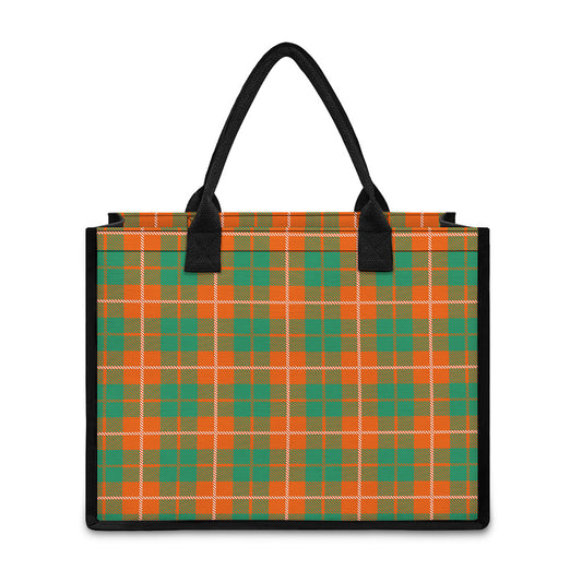 Irish Saint Patrick's Day Tartan Print Canvas Tote Bag