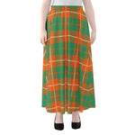 Irish Saint Patrick's Day Tartan Print Chiffon Maxi Skirt