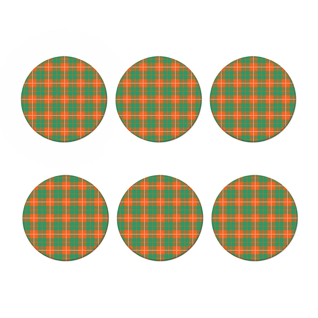 Irish Saint Patrick's Day Tartan Print Coaster Set