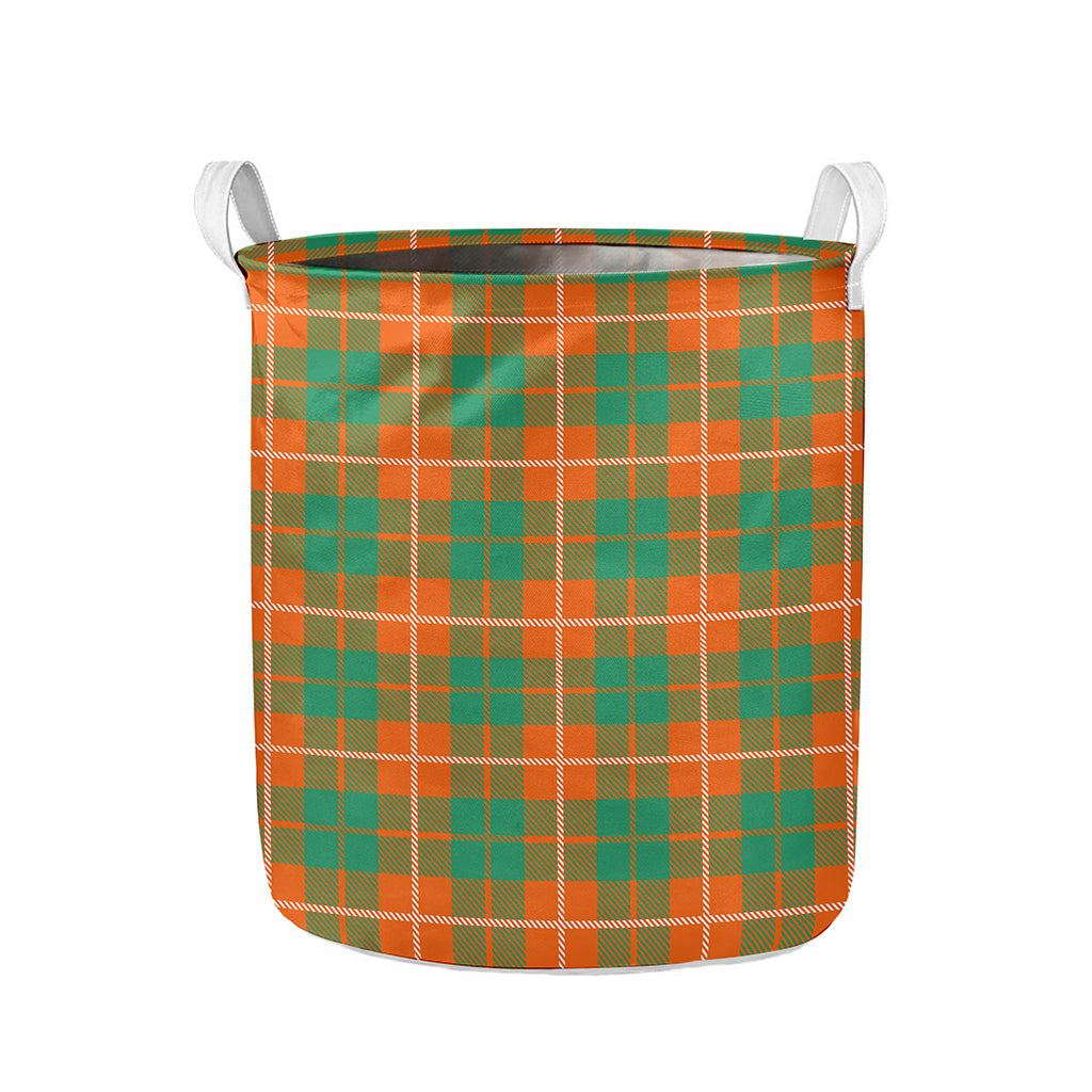 Irish Saint Patrick's Day Tartan Print Collapsible Laundry Basket