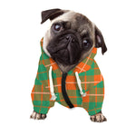 Irish Saint Patrick's Day Tartan Print Dog Zip Up Hoodie