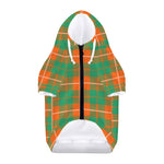 Irish Saint Patrick's Day Tartan Print Dog Zip Up Hoodie
