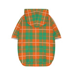 Irish Saint Patrick's Day Tartan Print Dog Zip Up Hoodie