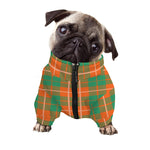 Irish Saint Patrick's Day Tartan Print Dog Zip Up Jacket