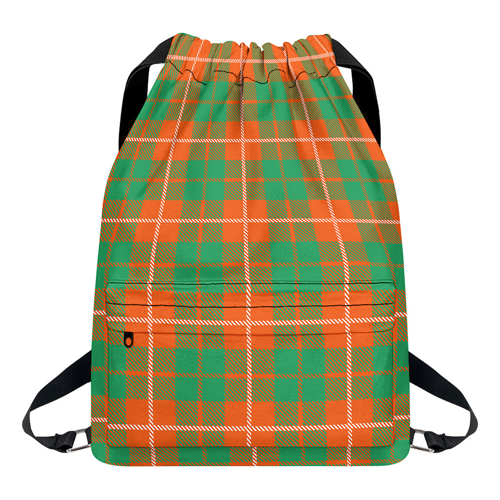 Irish Saint Patrick's Day Tartan Print Drawstring Backpack