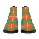 Irish Saint Patrick's Day Tartan Print Flat Ankle Boots