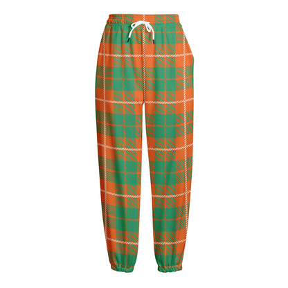 Irish Saint Patrick's Day Tartan Print Fleece Lined Knit Pants