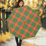 Irish Saint Patrick's Day Tartan Print Foldable Umbrella