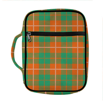 Irish Saint Patrick's Day Tartan Print Front Pocket Bible Bag