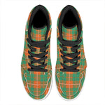Irish Saint Patrick's Day Tartan Print High Top Leather Sneakers