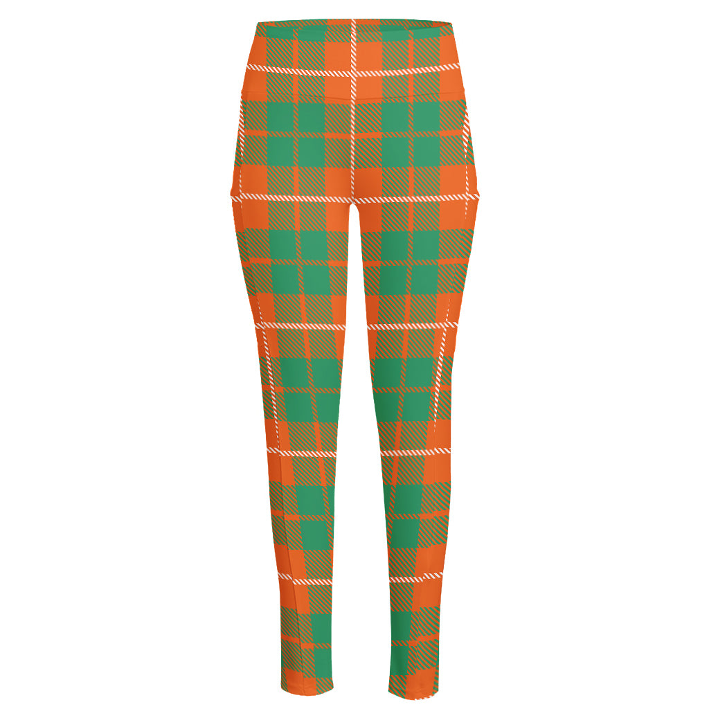 Irish Saint Patrick's Day Tartan Print High-Waisted Pocket Leggings