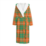 Irish Saint Patrick's Day Tartan Print Hooded Bathrobe