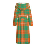Irish Saint Patrick's Day Tartan Print Hooded Bathrobe