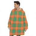 Irish Saint Patrick's Day Tartan Print Hoodie Blanket