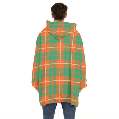 Irish Saint Patrick's Day Tartan Print Hoodie Blanket