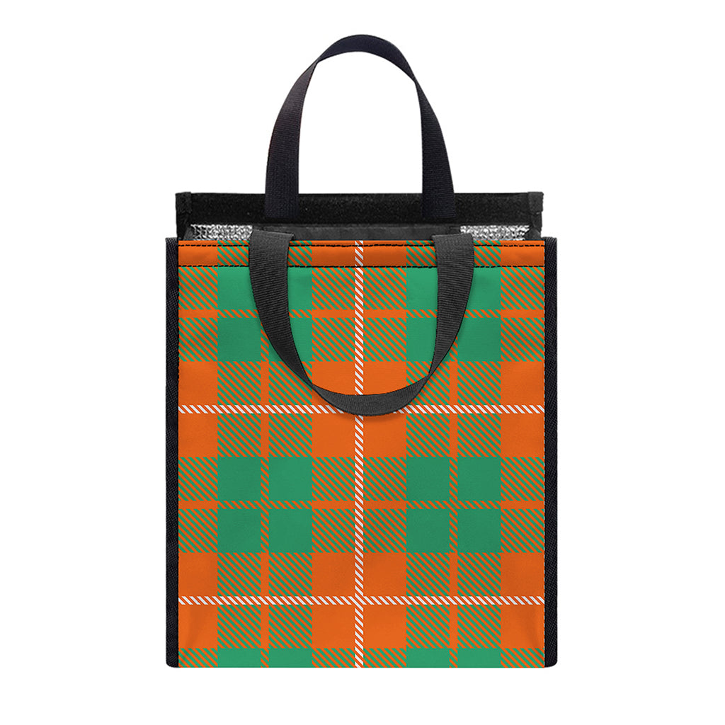 Irish Saint Patrick's Day Tartan Print Insulated Lunch Tote