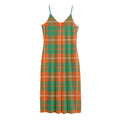 Irish Saint Patrick's Day Tartan Print Jersey Midi Cami Dress