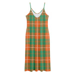 Irish Saint Patrick's Day Tartan Print Jersey Midi Cami Dress