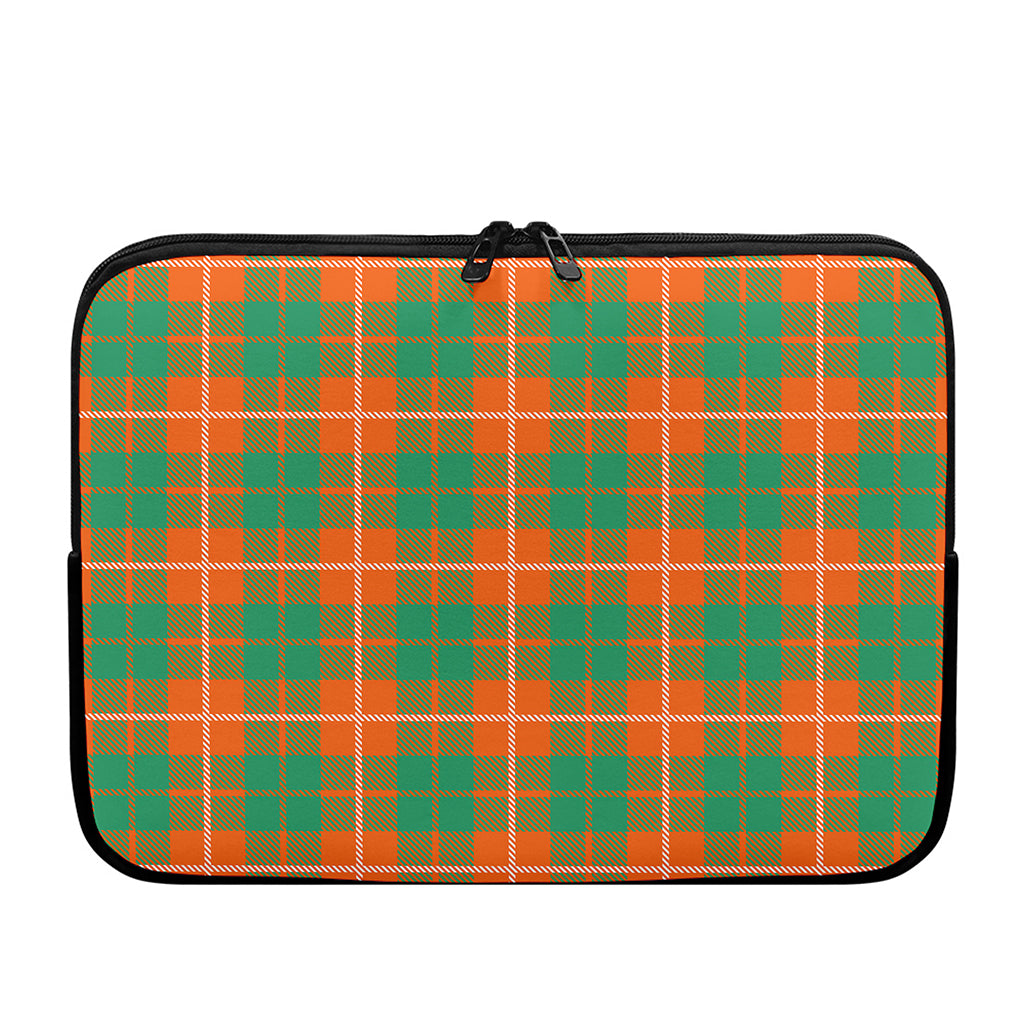 Irish Saint Patrick's Day Tartan Print Laptop Sleeve