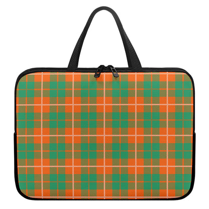 Irish Saint Patrick's Day Tartan Print Laptop Sleeve With Handle
