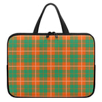 Irish Saint Patrick's Day Tartan Print Laptop Sleeve With Handle