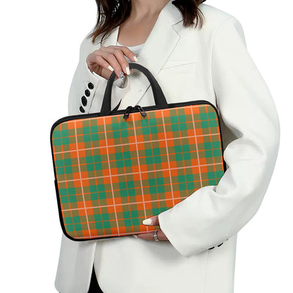 Irish Saint Patrick's Day Tartan Print Laptop Sleeve With Handle
