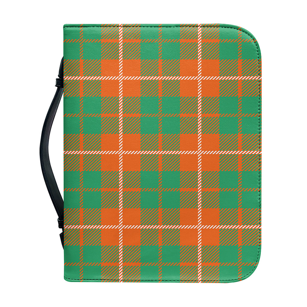 Irish Saint Patrick's Day Tartan Print Leather Bible Cover