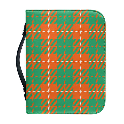 Irish Saint Patrick's Day Tartan Print Leather Bible Cover