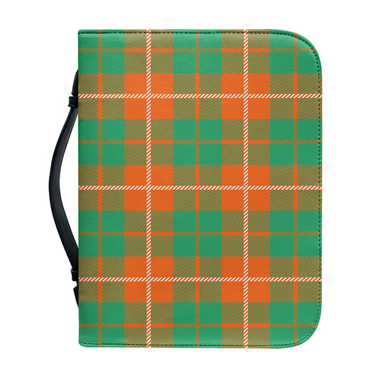 Irish Saint Patrick's Day Tartan Print Leather Bible Cover