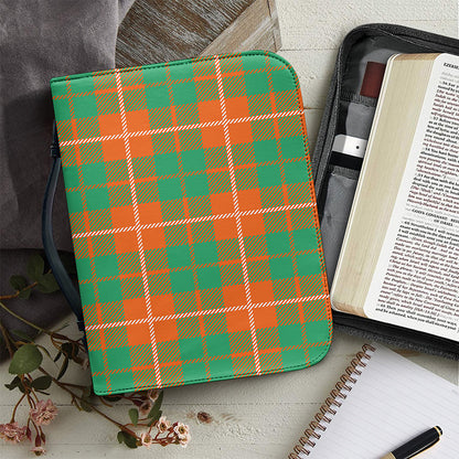 Irish Saint Patrick's Day Tartan Print Leather Bible Cover