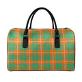 Irish Saint Patrick's Day Tartan Print Leather Duffel Bag