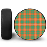 Irish Saint Patrick's Day Tartan Print Leather Spare Tire Cover