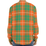 Irish Saint Patrick's Day Tartan Print Long Sleeve Baseball Jersey