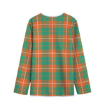Irish Saint Patrick's Day Tartan Print Long Sleeve Short Coat