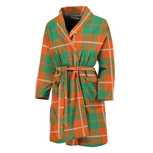 Irish Saint Patrick's Day Tartan Print Men's Bathrobe