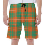 Irish Saint Patrick's Day Tartan Print Men's Beach Shorts
